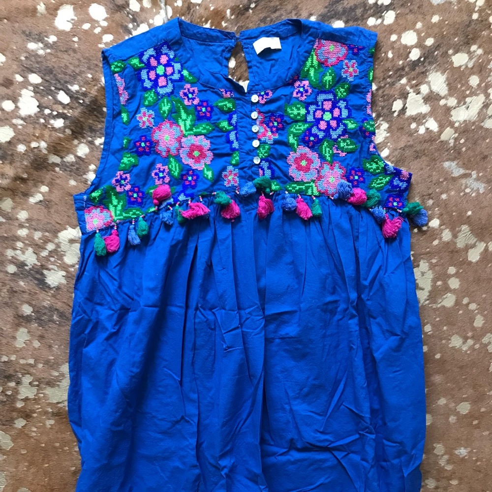 Blue Embroidered Dress